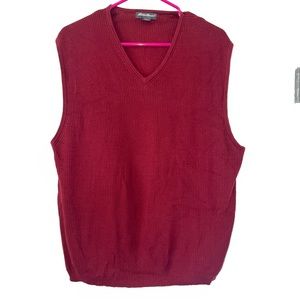 Eddie Bauer 100% Mercerized Cotton burgundy red knit vest size large